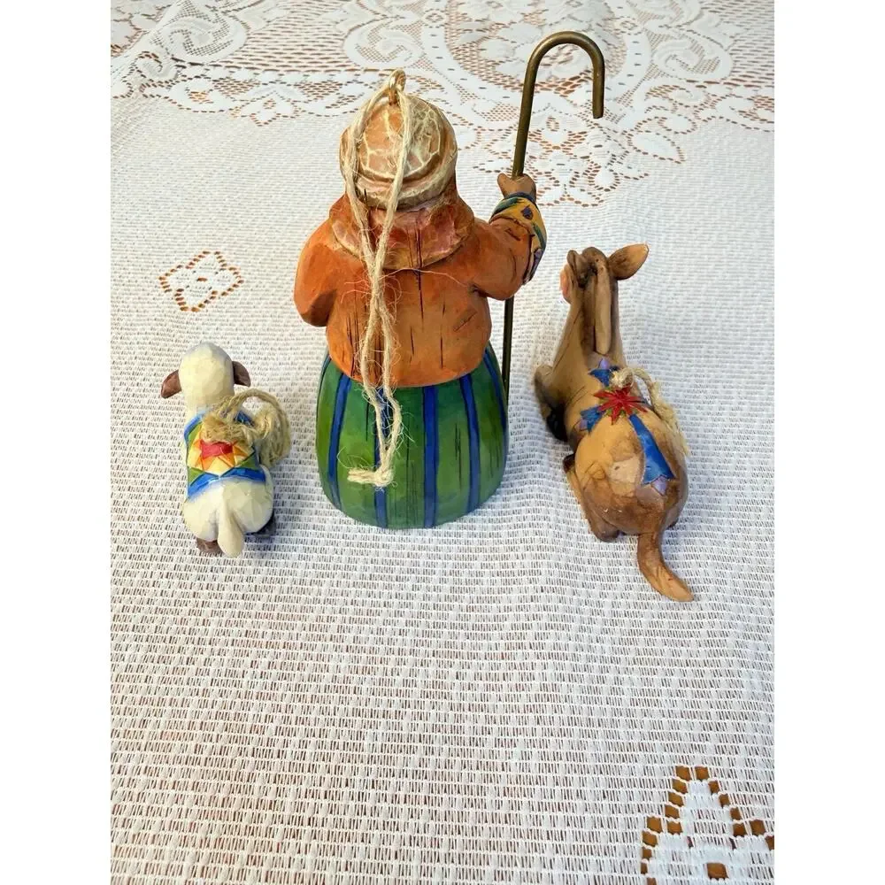 Jim Shore Heartwood Creek Shepherd Donkey Sheep Hanging Ornaments Religious 2004
